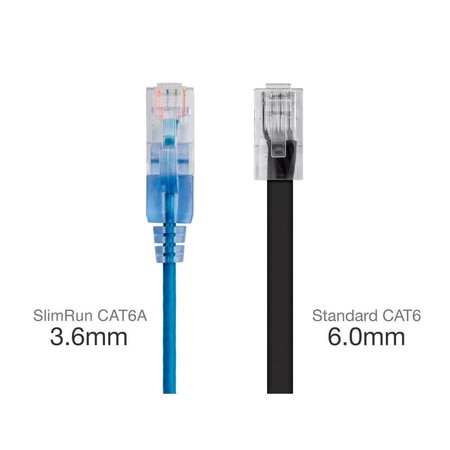 Monoprice SlimRun Cat6A Ethernet Patch Cable - Snagless RJ45_ UTP_ Pure Bare Cop 29475